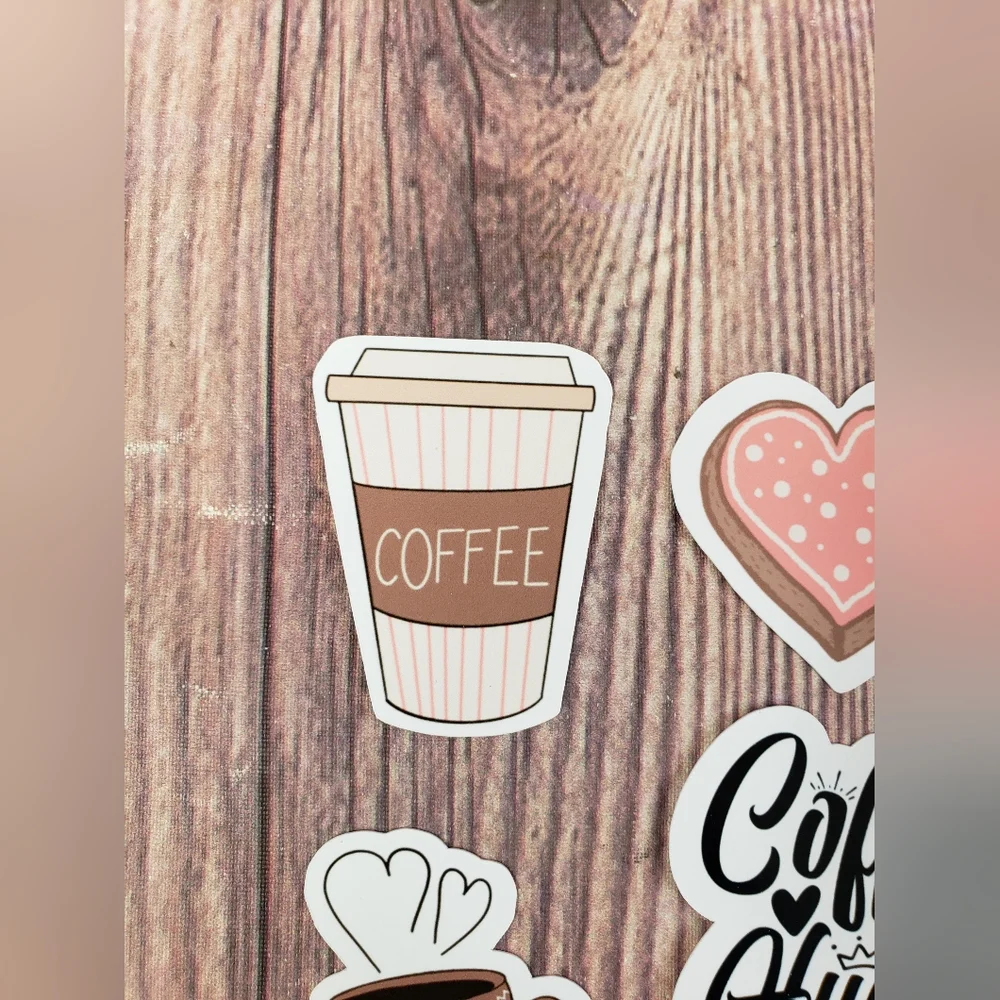 Lot of 7 Girl Boss Planner Stickers - Coffee Lover and Hustle Die Cut Stickers